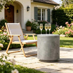 Portable Storage Box Cooler Side Table with Removable Ice Bucket - Concrete