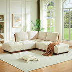 Boucle Modular Sectional Sofa with Deep Ergonomic Seating - Velora 88.5 in.