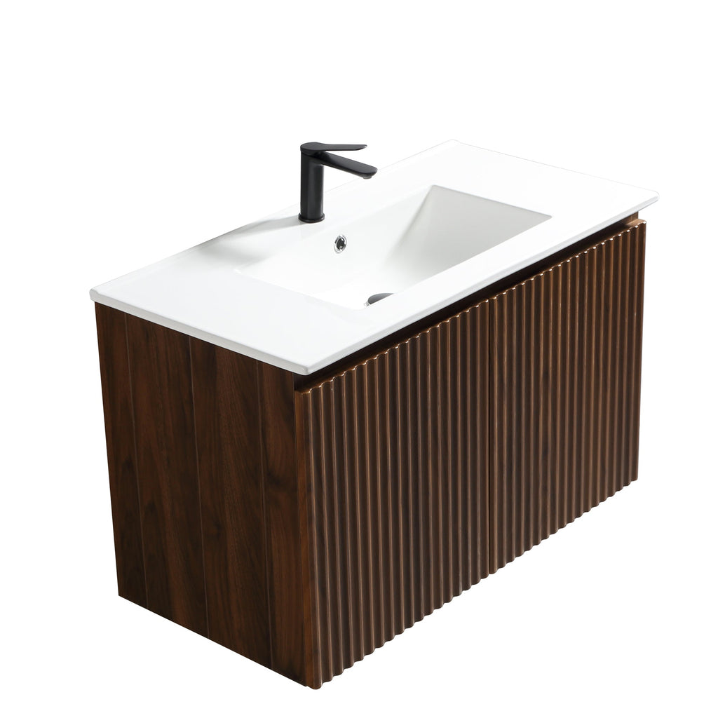 36-Inch Foldable Wall Cabinet with Snap-Fit Assembly - Matte Finish