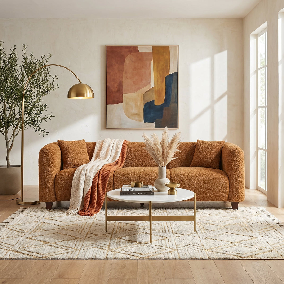 Modern 87 Inch Upholstered Chenille Sofa with Sturdy Frame - Multiple Colors
