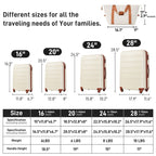 Hardshell Luggage Sets 4 Pieces with TSA Lock and Spinner Wheels - Multiple Colors