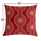 Holiday Throw Pillow with Snowflake Embroidery - 20x20 Inch