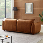 Mid-Century Modern Luxury Sofa with Tufted Design - Light Brown or White
