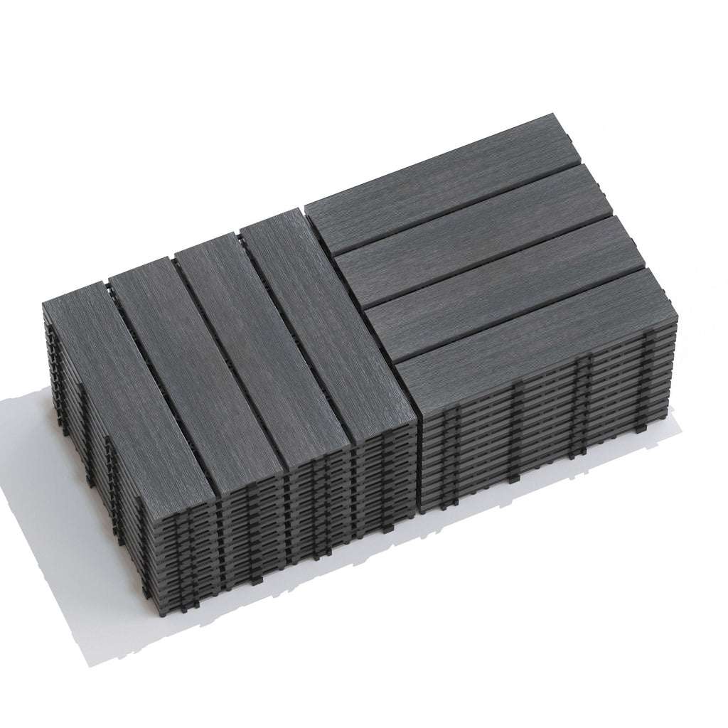 Weather Resistant Interlocking Deck Tiles - Light Brown or Dark Gray