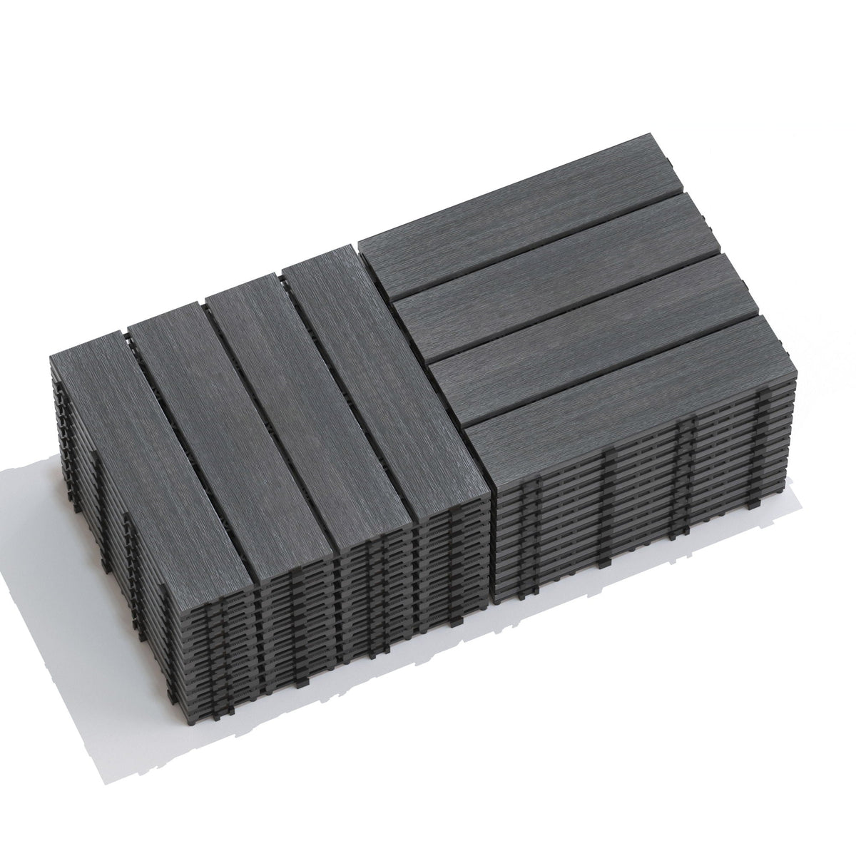 Weather Resistant Interlocking Deck Tiles - Light Brown or Dark Gray