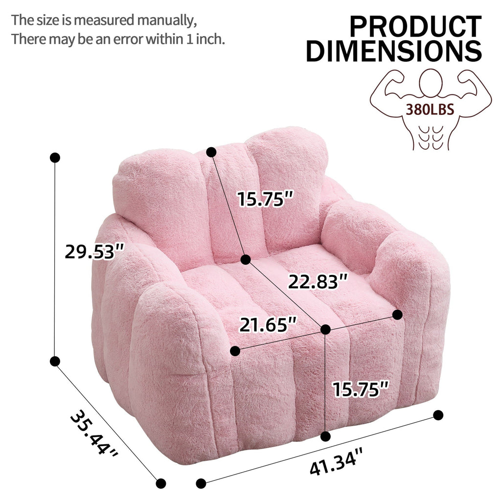 Lotus Style Compression Sofa Bean Bag with Ergonomic Design - White or Pink