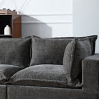 Modular Sectional Sofa with Movable Storage Ottoman - Chenille