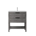 36 Inch Freestanding Bathroom Vanity with Ceramic Sink and Soft-Close Drawer - Grey