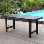 HDPE Patio Dining Table with Umbrella Hole – Seats 4-6 - Gray or Black