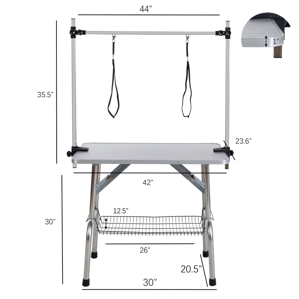 Folding Pet Grooming Table with Adjustable Arm - Multiple Colors