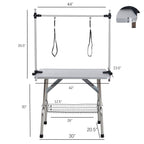 Folding Pet Grooming Table with Adjustable Arm - Multiple Colors