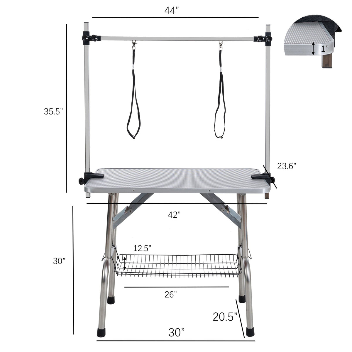Folding Pet Grooming Table with Adjustable Arm - Multiple Colors