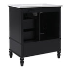 30" Bathroom Vanity with Sink and Soft-Close Drawers - White or Black