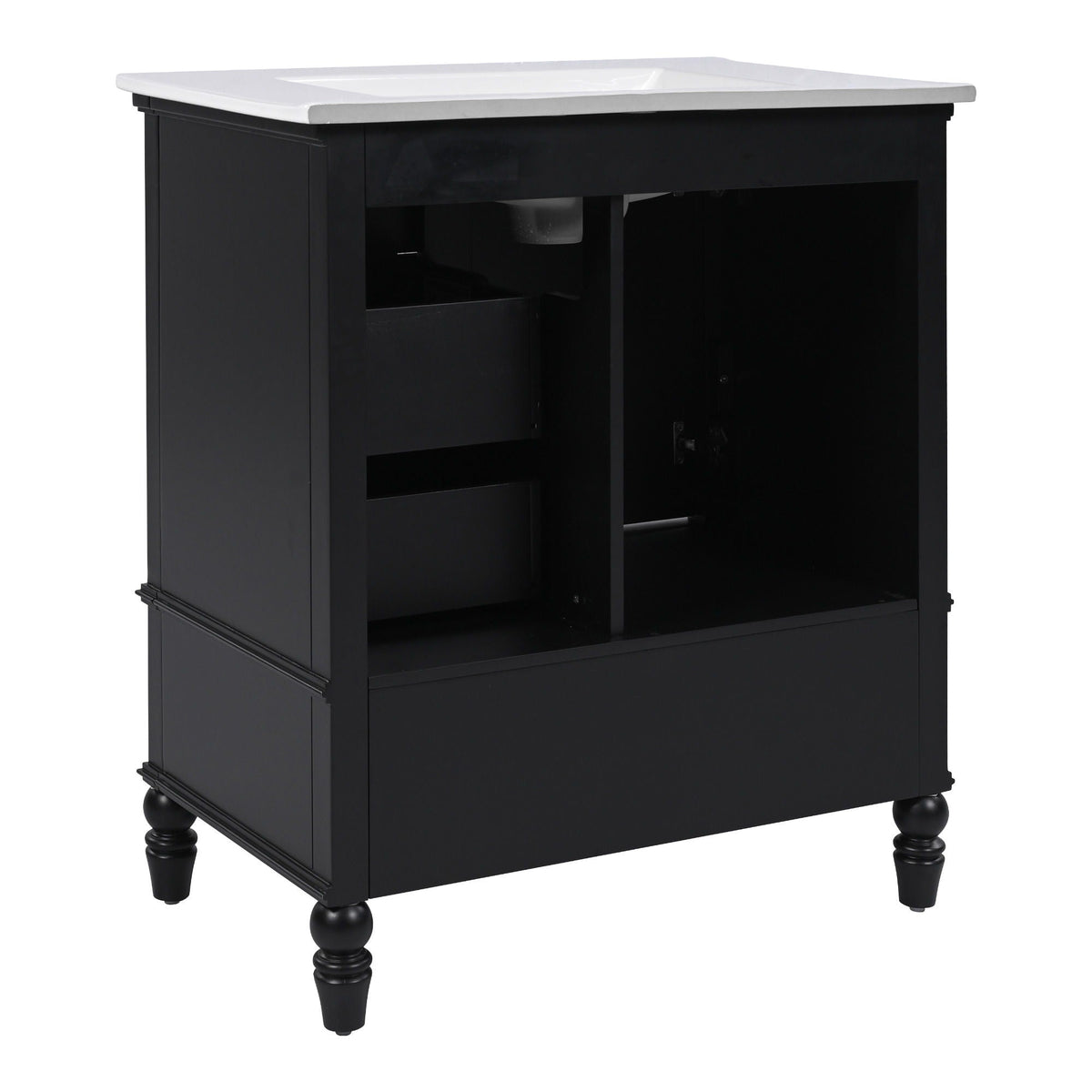 30" Bathroom Vanity with Sink and Soft-Close Drawers - White or Black