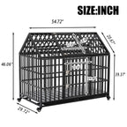 Heavy Duty Dog Crate with Lockable Wheels - Black