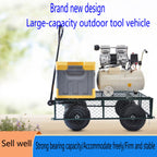 Green Outdoor Wagon Cart with Foldable Steel Frame - 550 lb Capacity