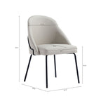 Modern Vegan Upholstered Dining Chair with High-Density Foam - Beige, Gray, or White