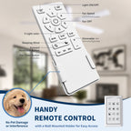 Flush Mount Ceiling Fan with LED Light and Remote Control - Black, White, Pearl Silver