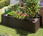 6x3x2 ft Galvanized Raised Garden Bed