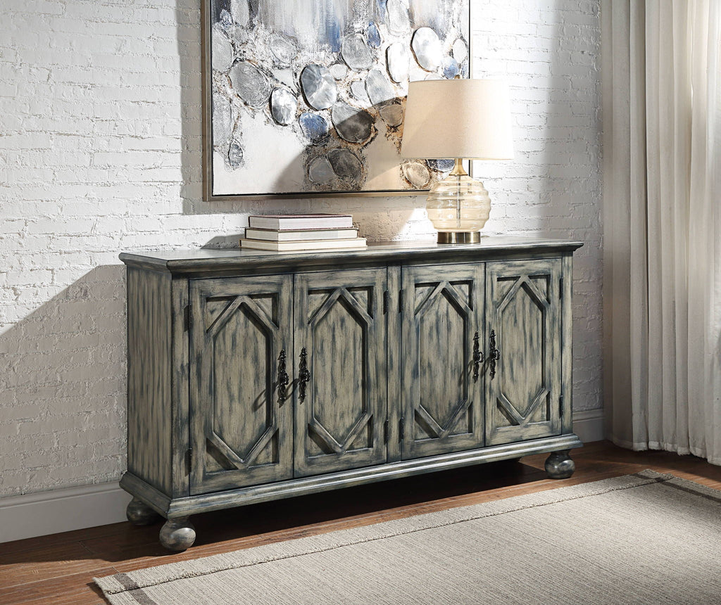 Pavan Console Cabinet with Patterned Doors - Gray