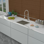 Modern Undermount Stainless Steel Kitchen Sink 16 Gauge, Deep Single Bowl - Gray
