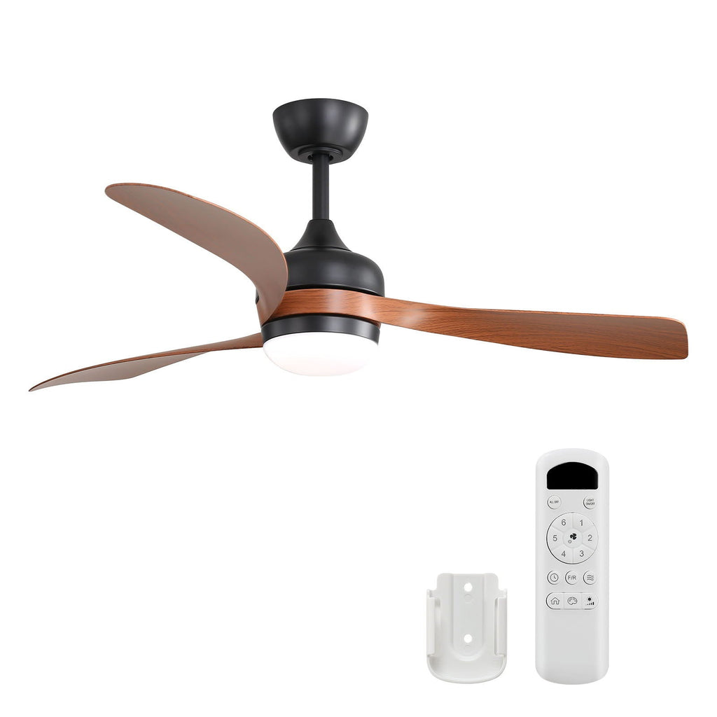 Ceiling Fan with Reversible DC Motor and Remote Control - White or Dark Brown