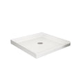Centered Drain Shower Pan with 3-Side Tile Flanges - White