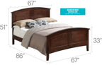 Elegant Panel Bed with Real Wood Veneers - Multiple Colors