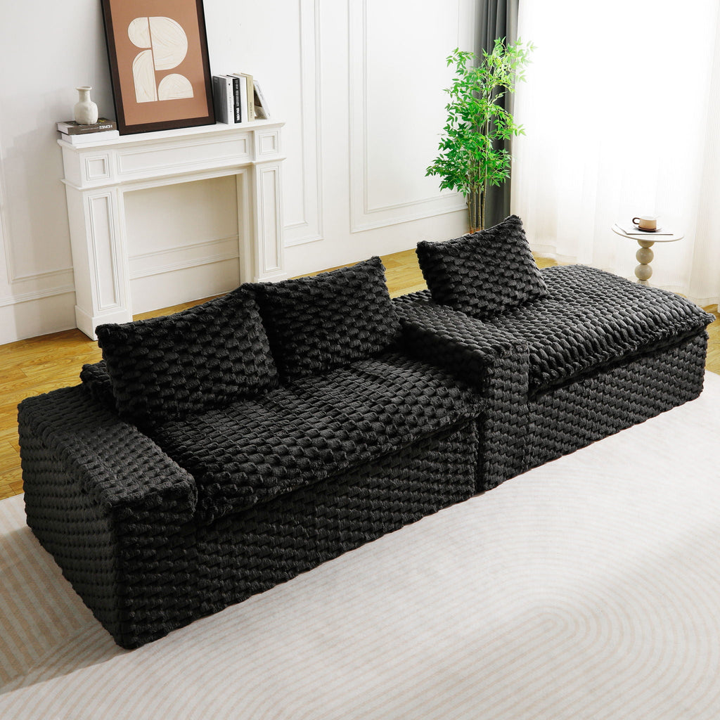 Convertible Modular Sectional Sofa with Twin Seat and Chaise - Multiple Colors