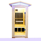 Single Person Spruce Infrared Sauna with Bluetooth Audio - Natural