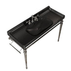 48-Inch Bathroom Ceramic Basin with 3 Pre-Drilled Holes - White or Black