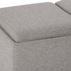 Avalon Upholstered Storage Ottoman with Flip-Over Serving Trays - Multiple Colors