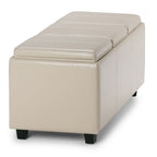 Avalon Upholstered Storage Ottoman with Flip-Over Serving Trays - Multiple Colors
