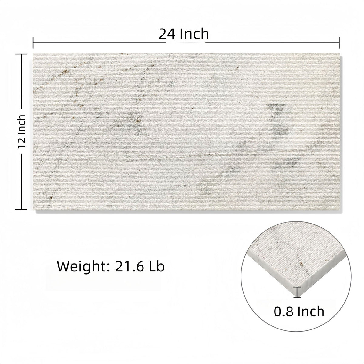 Textured 3D Decorative Tiles with Polished Marble Surface - Yellow, Gray, or White