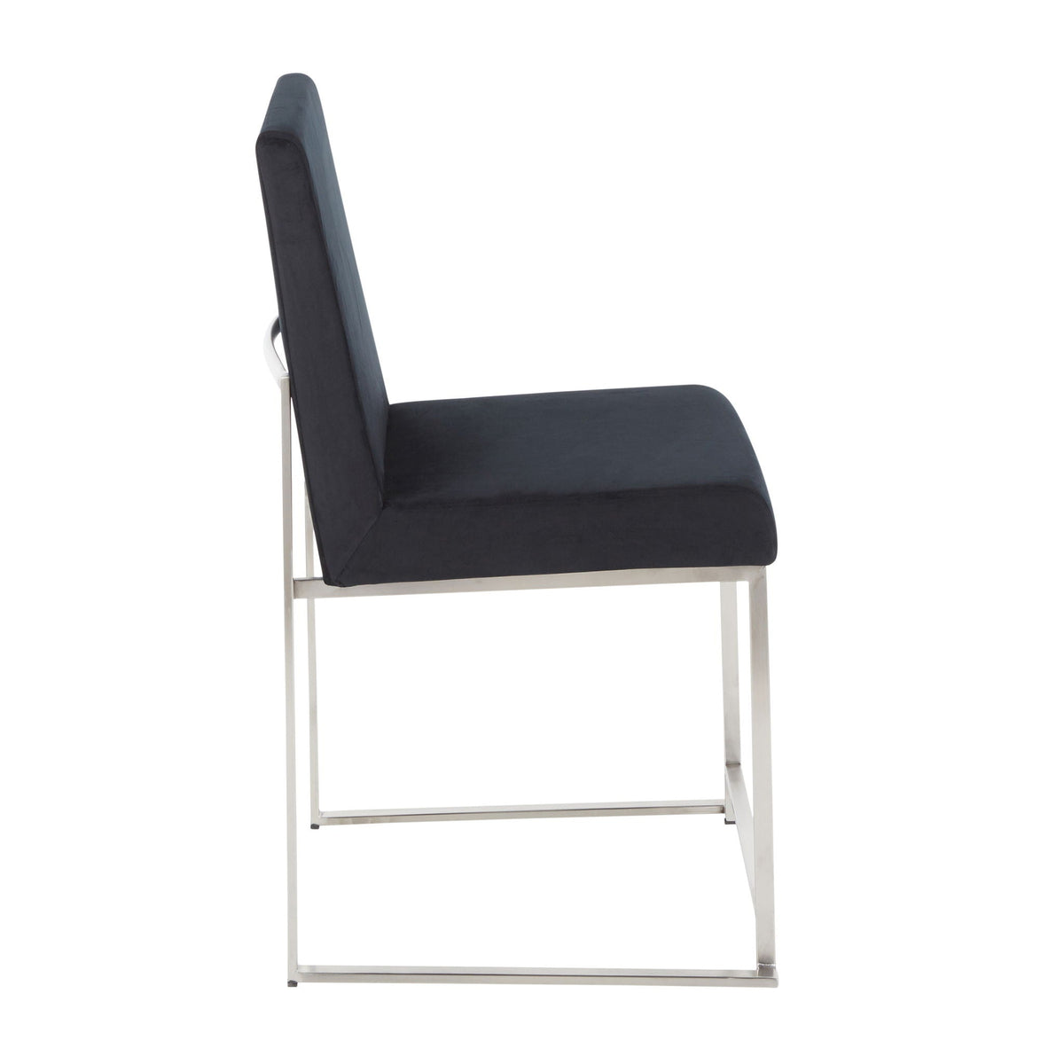 Fuji Contemporary High Back Dining Chair Set with Upholstered Seat - Multiple Colors