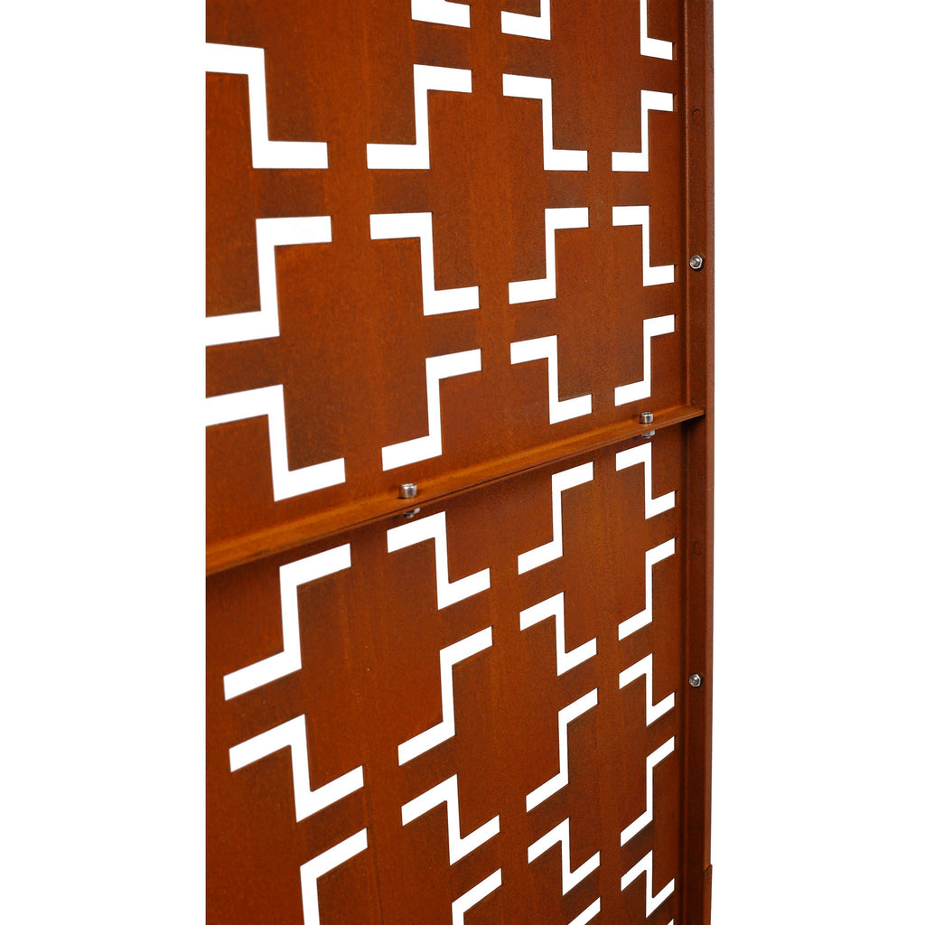 Black Metal Room Divider Privacy Screen with Rust-Resistant Finish