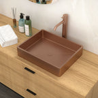 Stainless Steel Bathroom Sink with Pop Up Drain - Rose Gold 19" x 15"