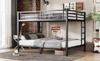 Metal Queen Over Queen Bunk Bed for Teens and Adults