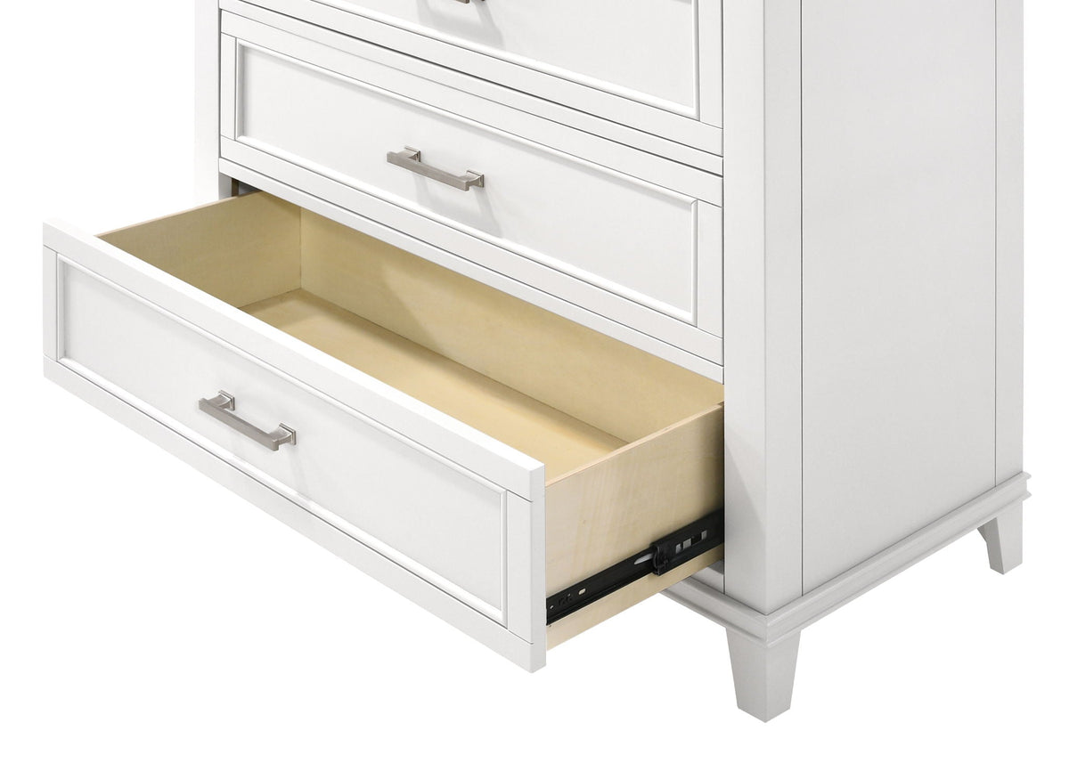 5 Drawer Chest with Ample Storage - White or Gray