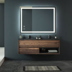 Bathroom Vanity Mirror with Front Lighting and Anti-Fog - Pearl Silver