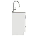 Deluxe Laundry Cabinet with Pull-Out Faucet and Stainless Steel Sink - White