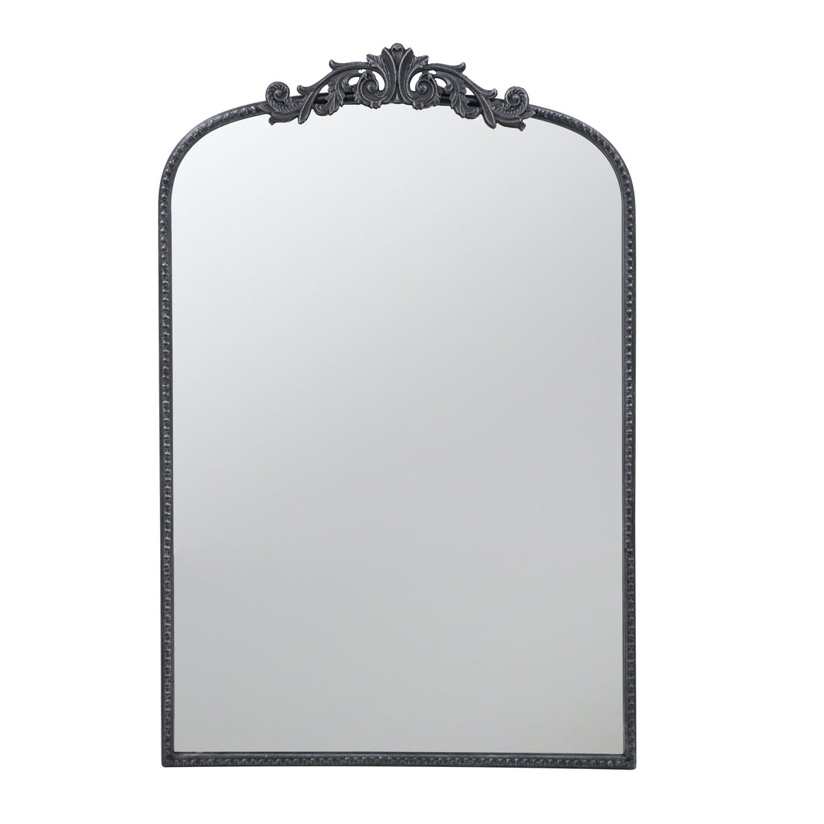 Baroque Inspired Arch Wall Mirror with Ornate Design - Gold or Black