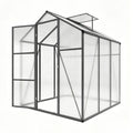 Windproof Greenhouse with Raised Base - Polycarbonate Panels - Black