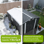 Outdoor Storage Shed with Lockable Doors - Dark Gray