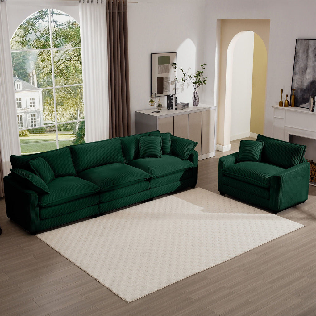 Oversized Deep-Seat Fabric Sofa & Chair Sets