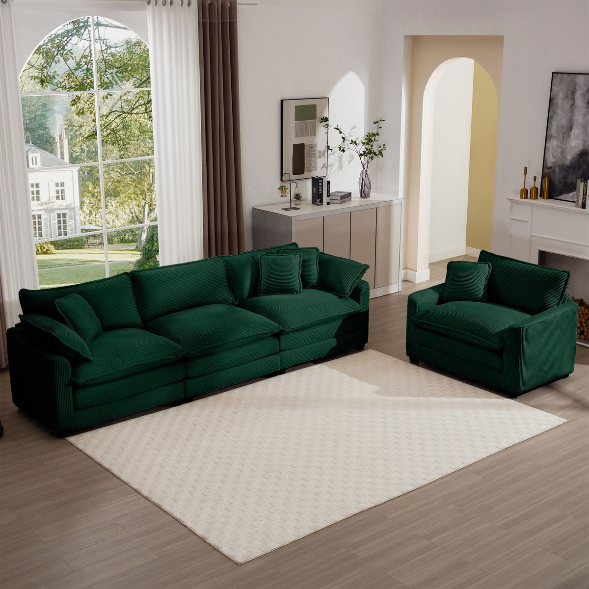 Oversized Deep-Seat Fabric Sofa & Chair Sets