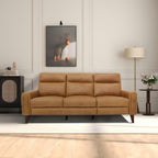 Light Brown Reclining Sofa with Push-Back Mechanism – Elliot Incliner