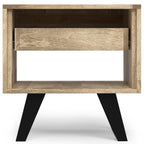 Handcrafted Acacia End Table with 1 Drawer - Light Brown, Dark Gray, or Dark Brown