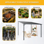 10' x 10' Outdoor Hardtop Pergola Gazebo with Galvanized Steel - Gray