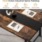 Modern Rectangular Conference Table for 6-8 People with Durable Frame - Dark Gray or Dark Brown